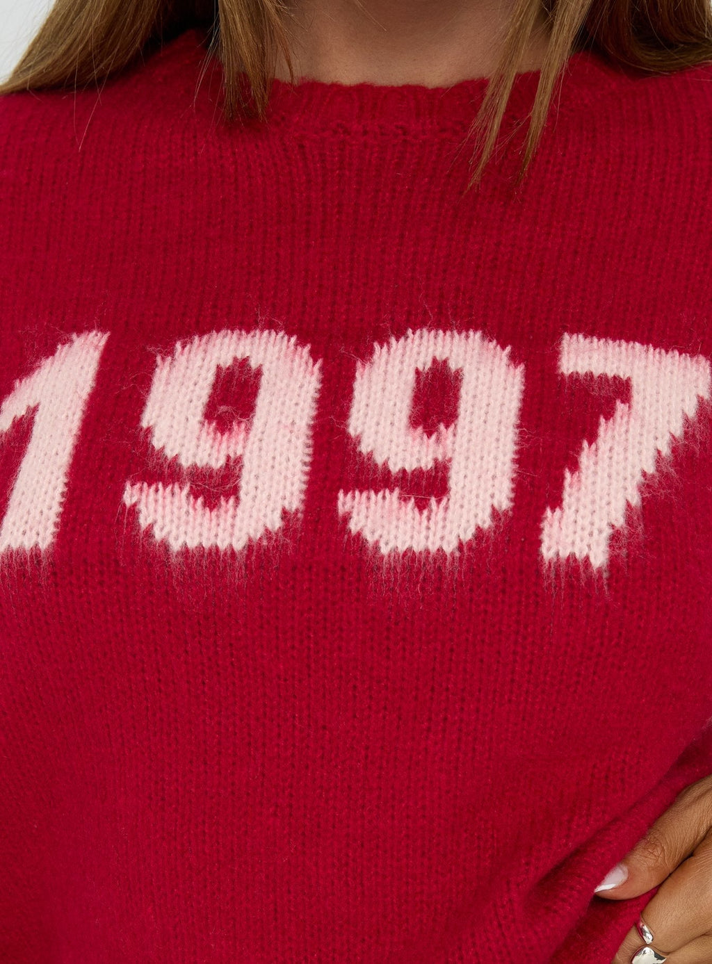 1997 Legacy Graphic Knit Sweater Burgundy