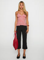 A Girl So Pretty Ruched Top Red Gingham