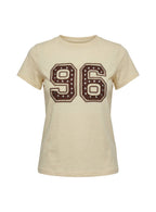 96 Charm Studded Graphic Baby Tee Yellow