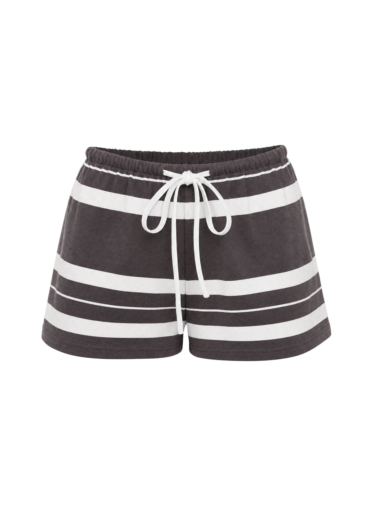 Aaren Drawstring Shorts Brown Stripe
